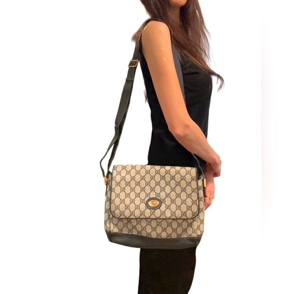 Gucci black and blue messenger bag